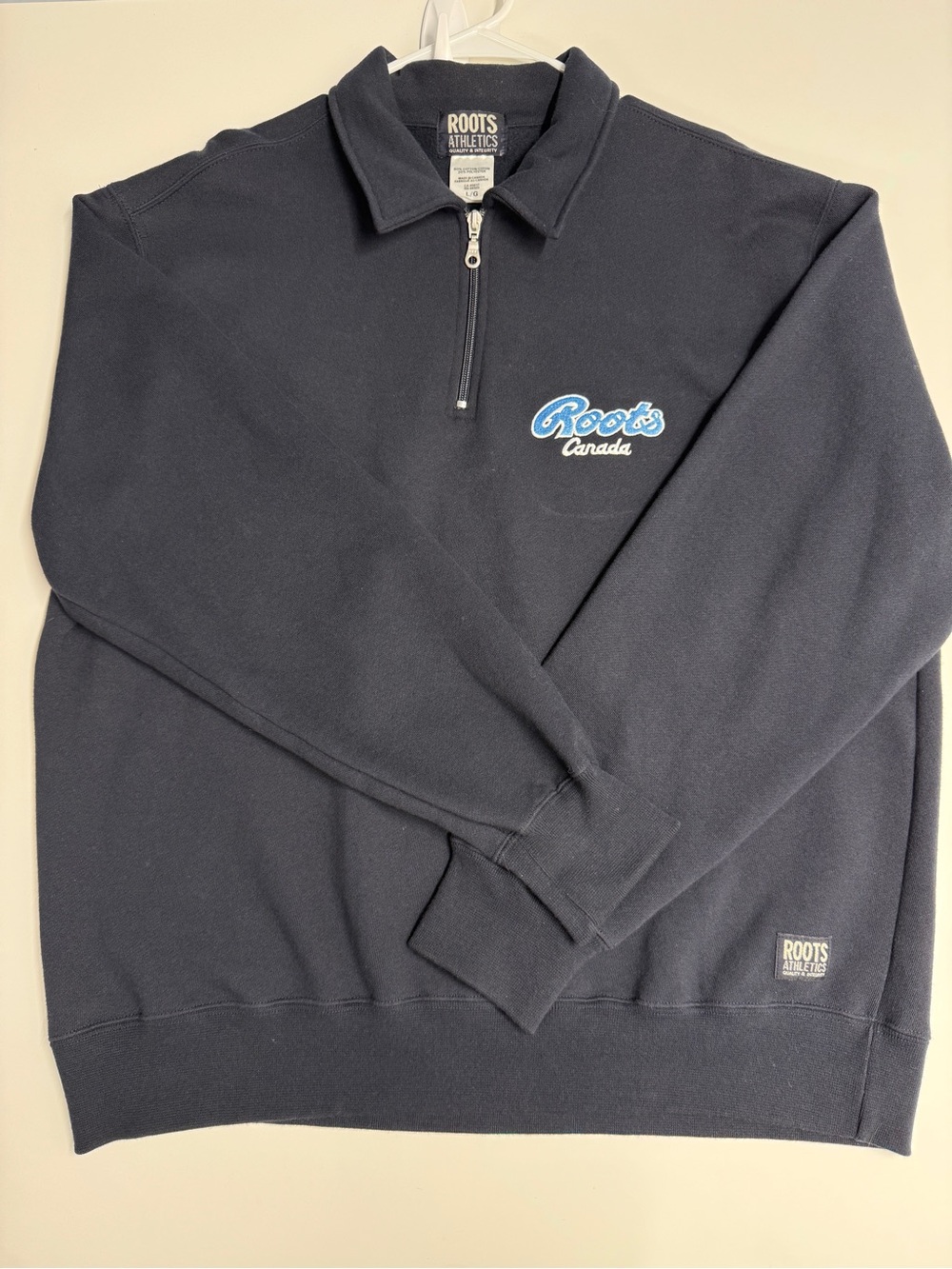 Roots Navy Half-Zip Pullover with Blue Logo